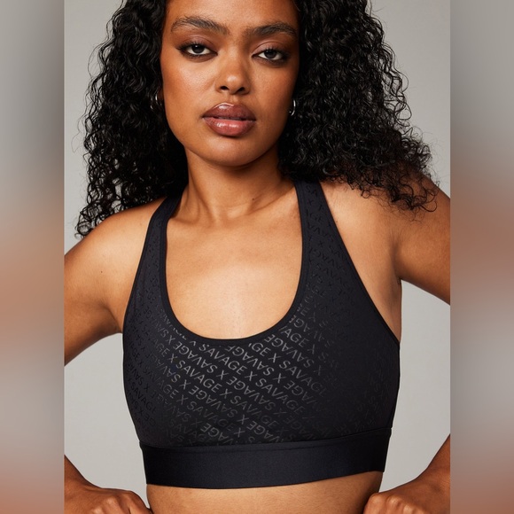 Savage x FENTY Sports Bra Medium Black - Picture 1 of 5